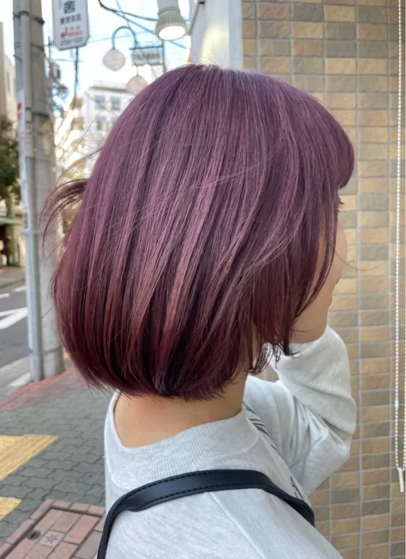 ショート カラー ピンクカラー バイオレットカラー バイオレットピンク 【メンズパーマ✨️ 髪質改善矯正】岩城のヘアスタイル