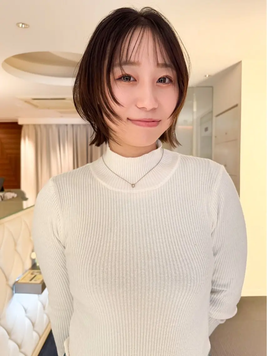 ショート ボブレイヤー ボブ レイヤーカット モデル募集/山田蓮/ レイヤーボブのヘアスタイル