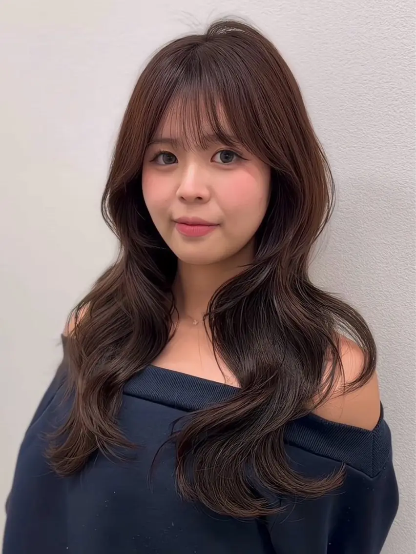 ロング カラー カット ヘアカラー 藍斗│モテ透明感× 顔周りレイヤー🫧のヘアスタイル