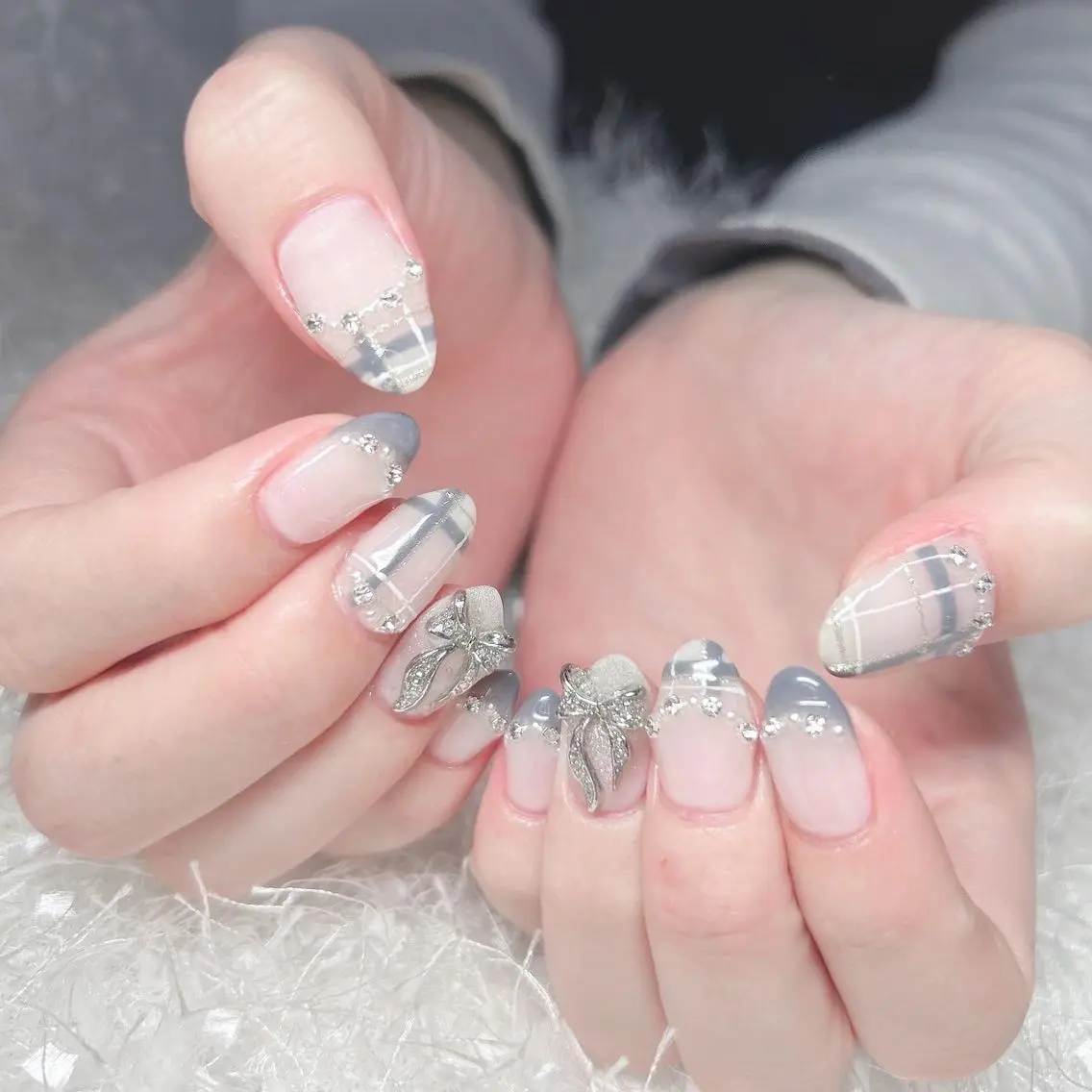 ネイル 長さ出し フレンチネイル ジェルネイル グラデーション 韓国ネイル ハンドネイル Nail&eye Belire 新宿のネイルデザイン