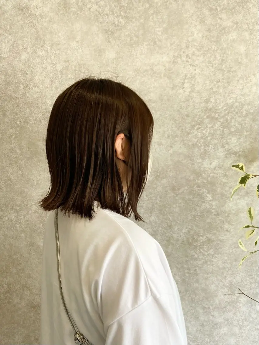 ミディアム カラー ブラウンカラー チョコレートブラウン ヘアカラー ナチュラル🪽透明感 艶カラー/吉塚樋口のヘアスタイル