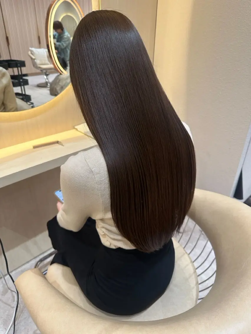 ロング カラー 似合わせカット カット 縮毛矯正 トリートメント レイヤー/髪質改善 Lond ambreのヘアスタイル