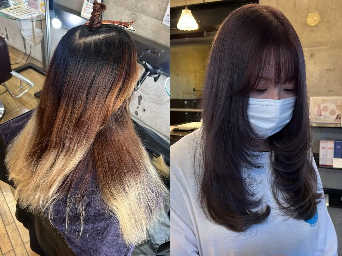 ロング カラー グレージュ ラベンダーカラー ラベンダーグレージュ ラベンダーグレー 只野 真衣のヘアスタイル