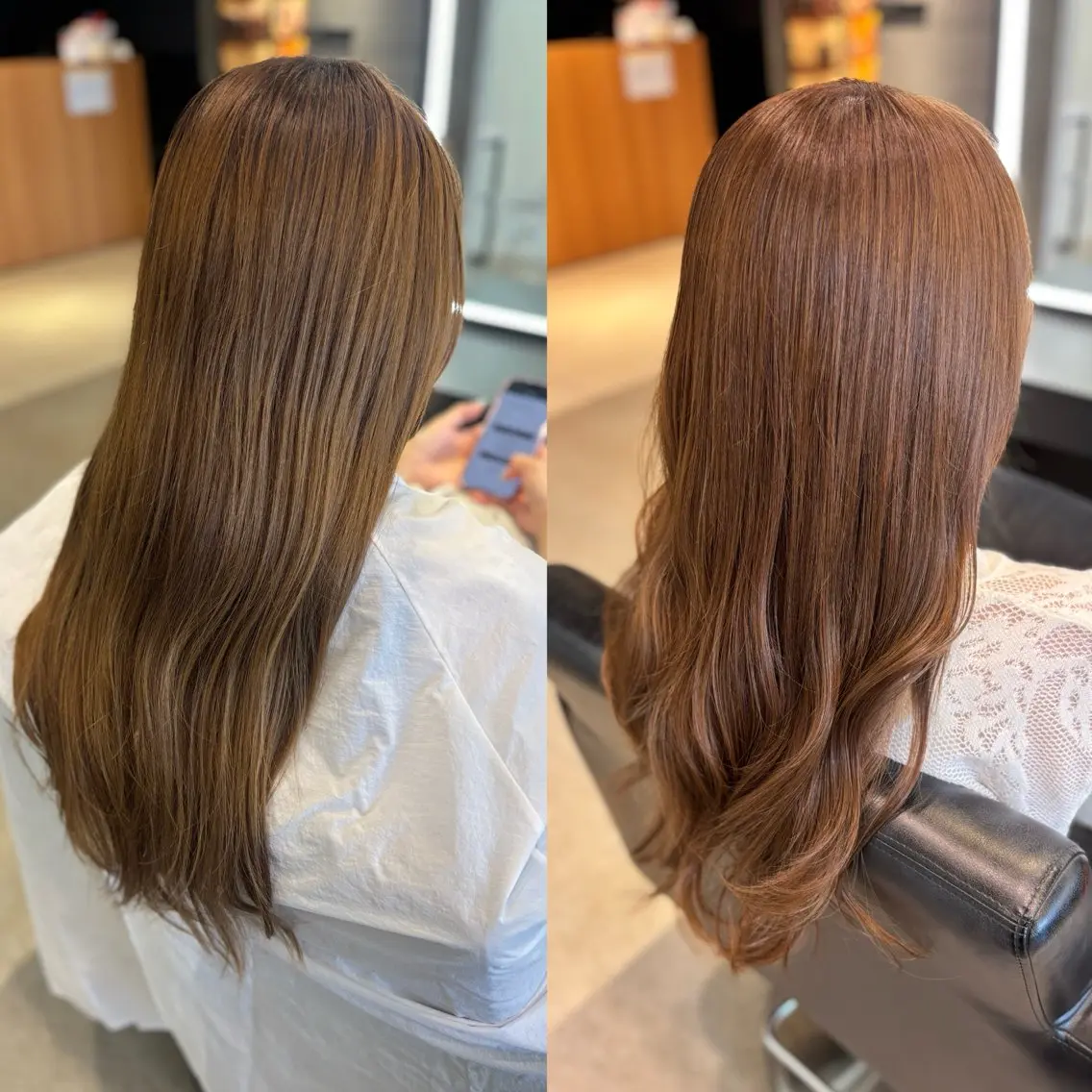 ロング カラー ベージュカラー ブリーチ 透明感カラー ブリーチなしカラー ヘアカラー トリートメント RABU /髪質改善 伏見/ヘアケアサロンのヘアスタイル