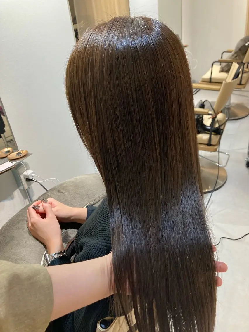 ロング カット ヘアカラー トリートメント ✨色持ちの良い艶 カラー✨蟹江真世のヘアスタイル