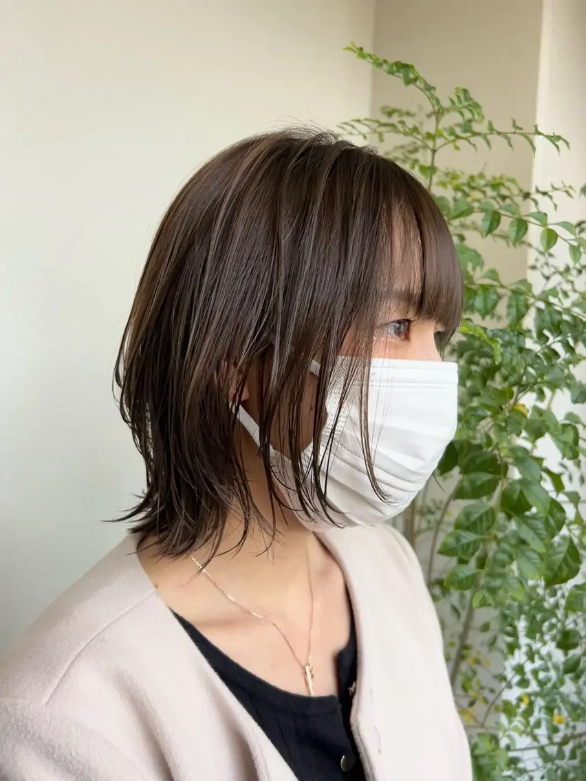 ミディアム レイヤーカット カット ヘアカラー トリートメント レイヤー🍓Sap 美桜🌸mioのヘアスタイル