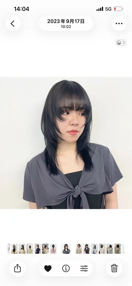 ミディアム カラー ミディアムレイヤー 黒髪 ブルーカラー ブルーブラック レイヤーカット カット ヘアカラー トリートメント No1顔まわりカット &レイヤー/サキのヘアスタイル