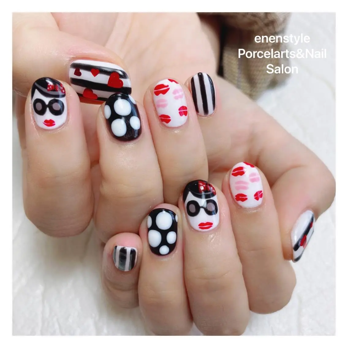 ミディアム ネイル ハンドネイル 🐾enen style 🐾のネイルデザイン