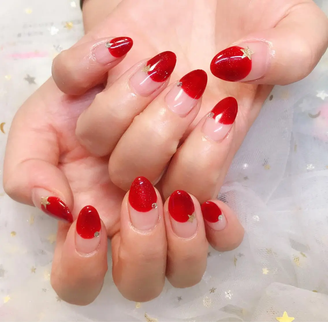 カラー ネイル フレンチネイル Q Free nailsのネイルデザイン