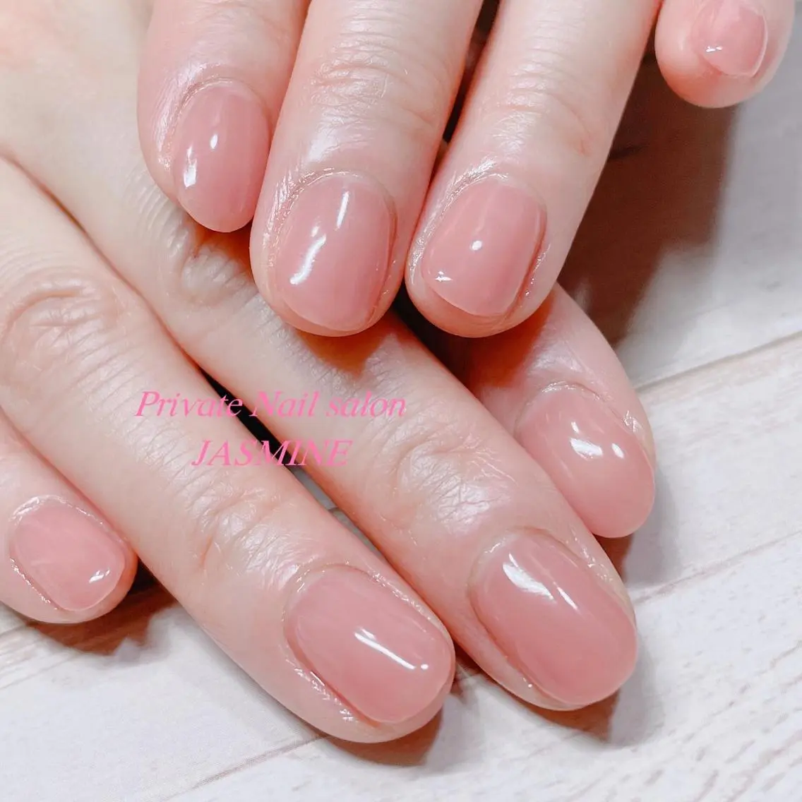 ネイル ワンカラーネイル ピンク シンプルネイル 春ネイル ハンドネイル Nail salon JASMINEのネイルデザイン