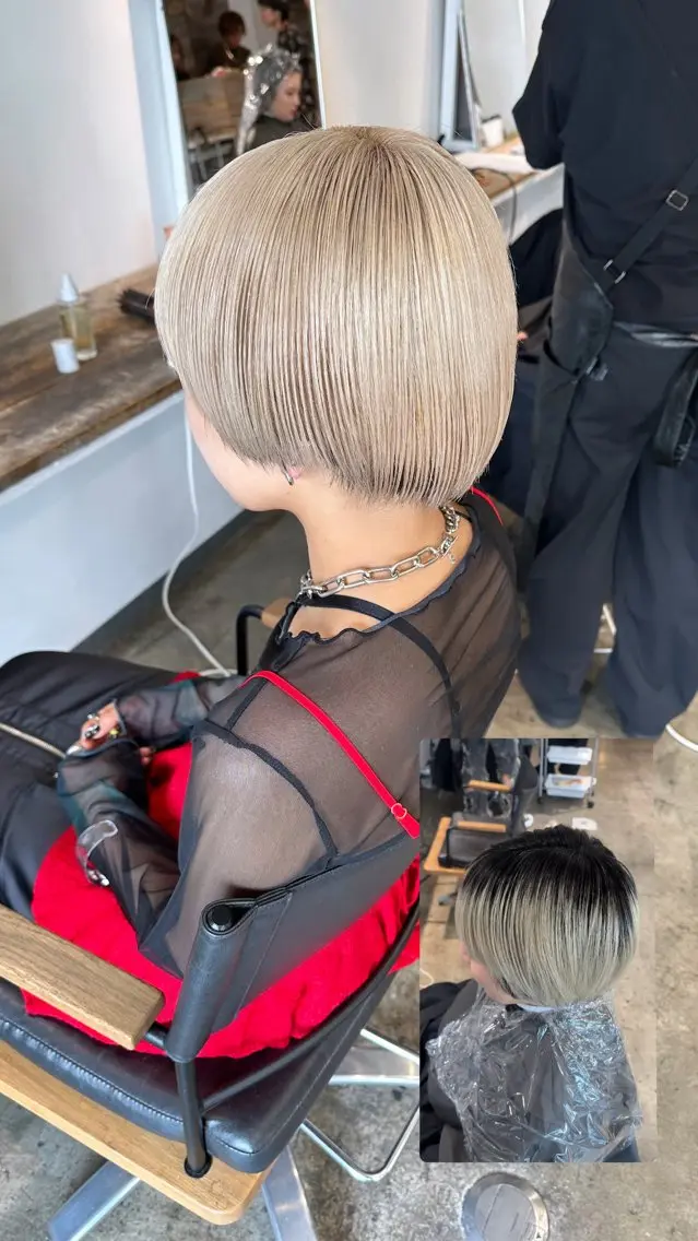 ショート ✨艶ブリーチカラー ✨四ノ宮裕己のヘアスタイル