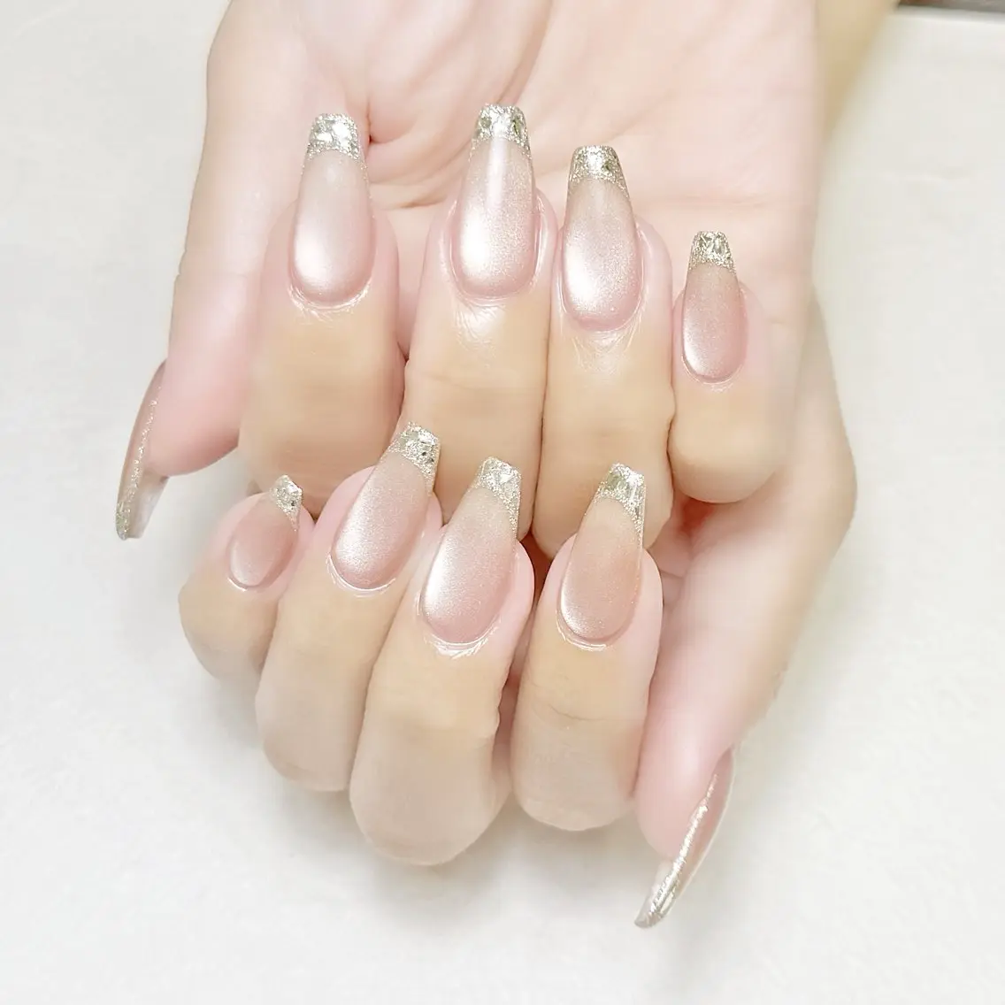ネイル フレンチネイル ガラスフレンチ マグネットネイル オフィスネイル ワンカラーネイル rouse nail RISATOのネイルデザイン
