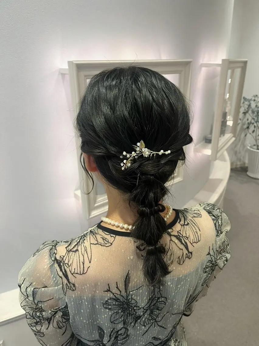 ミディアム ヘアアレンジ ヘアセット 艶カラー⑅̥ヘアメ ⑅̥honokaのヘアスタイル