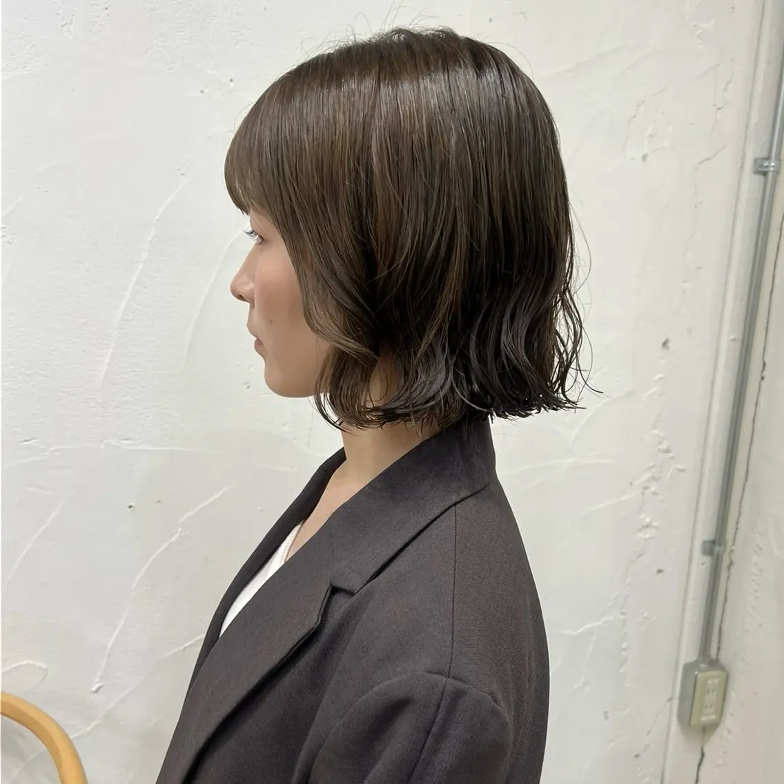 ショート カラー カット ヘアカラー パーマ akane/オリーブ /ボブパーマのヘアスタイル