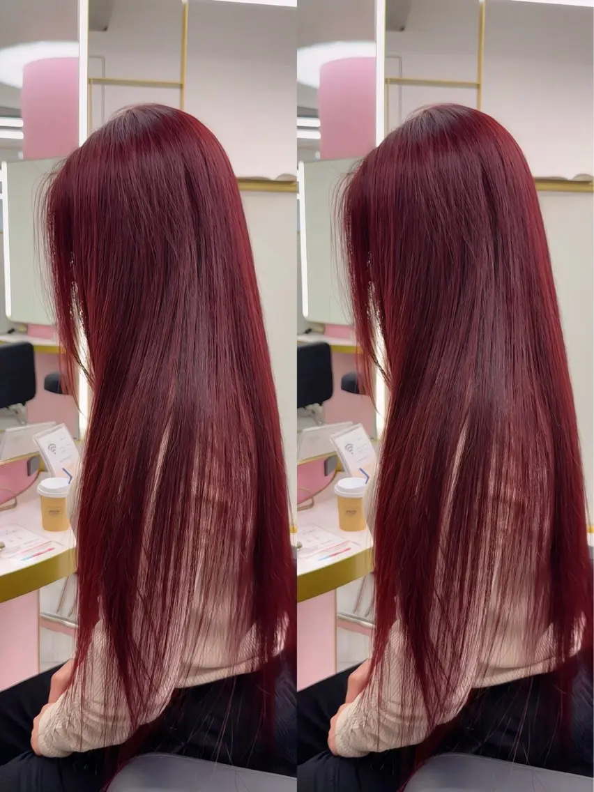 ロング カラー ピンクカラー ヘアカラー トリートメント 🍒暖色🍒ブリーチ なしカラー/たくみ。のヘアスタイル