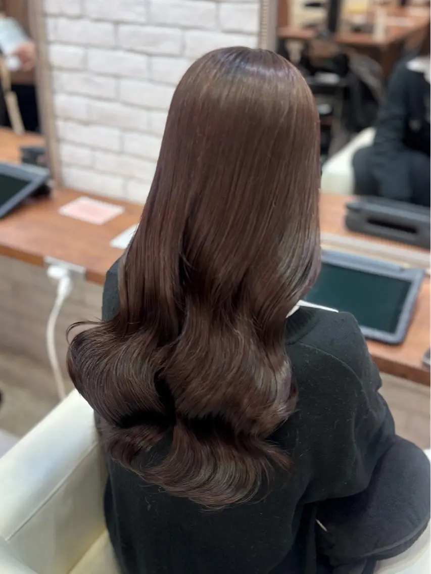 ロング ヘアカラー 髪質改善縮毛50% OFF/吉田 響歌♡のヘアスタイル