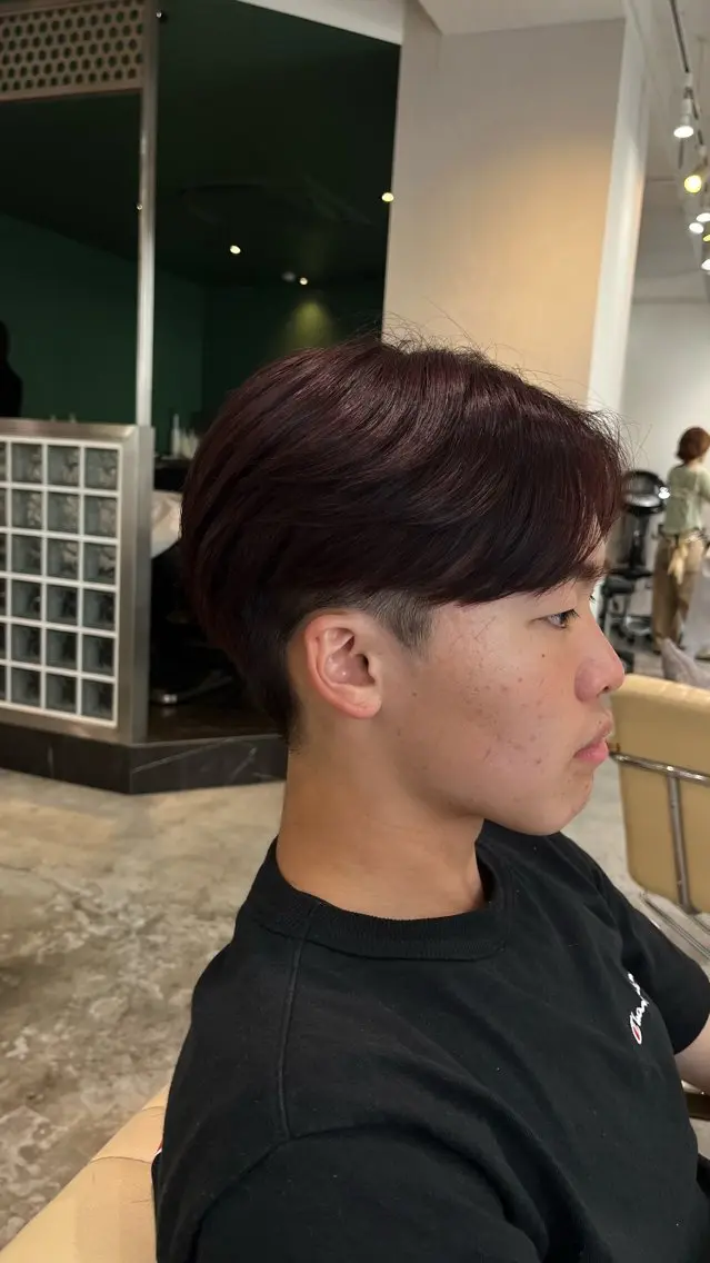 ショート メンズ カット ヘアカラー センターパート職人 柏/メンズ/ ハルキのヘアスタイル