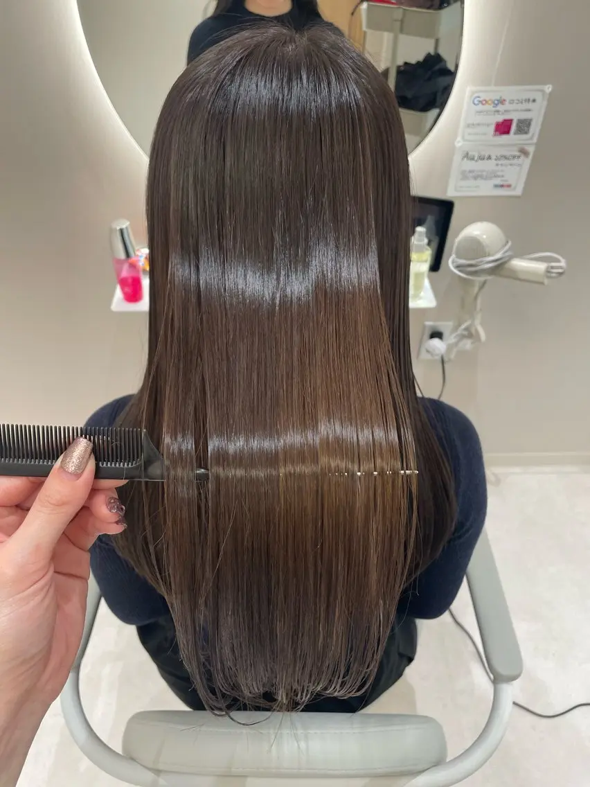 ロング カラー 髪質改善 トリートメント カット トリートメント スズキ シオリのヘアスタイル