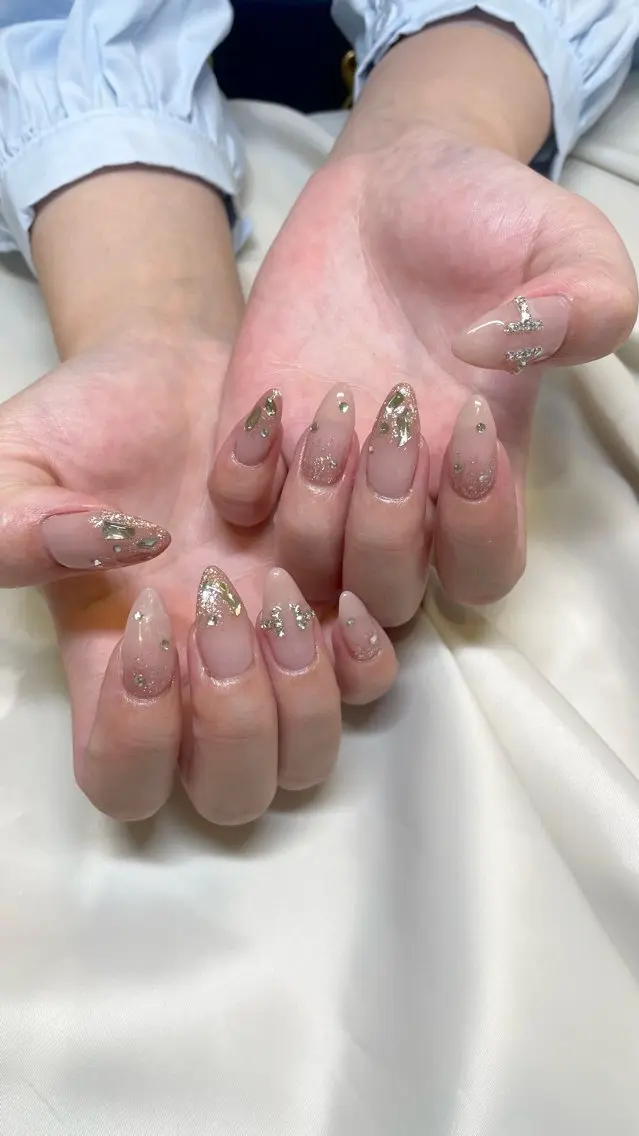 ネイル ラメ(グリッター) ラメグラデーション ハンドネイル ui nailのネイルデザイン