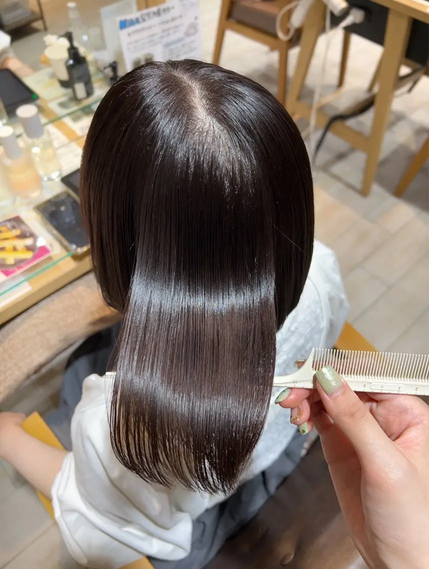 ミディアム 縮毛矯正 トリートメント Ami 🕊✨のヘアスタイル