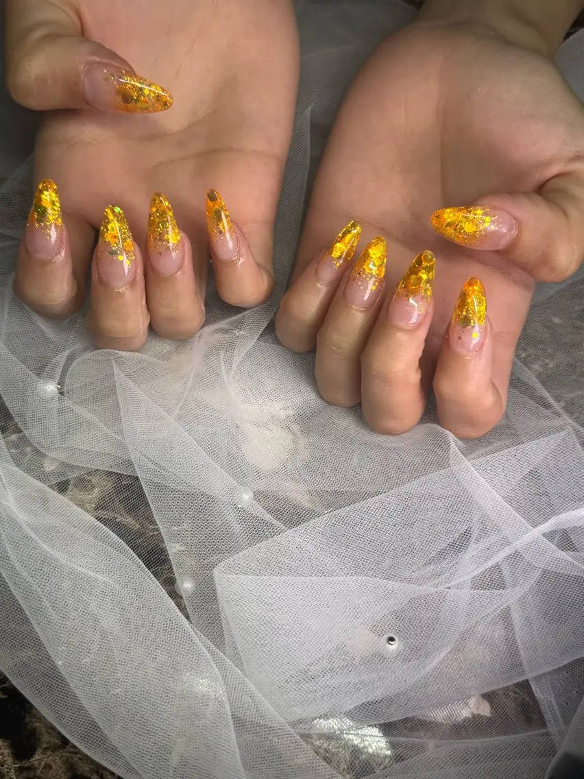 ネイル グラデーション ラメ(グリッター) ラメグラデーション スカルプネイル NAIL FOCUS MAMIAのネイルデザイン