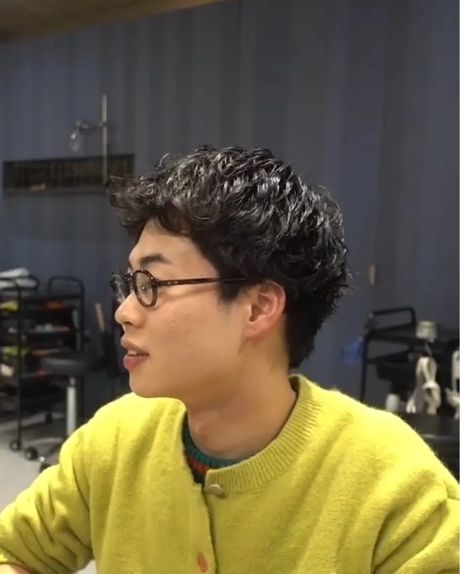 ショート メンズ メンズパーマ カイ/名古屋・伏見 カットモデルのヘアスタイル
