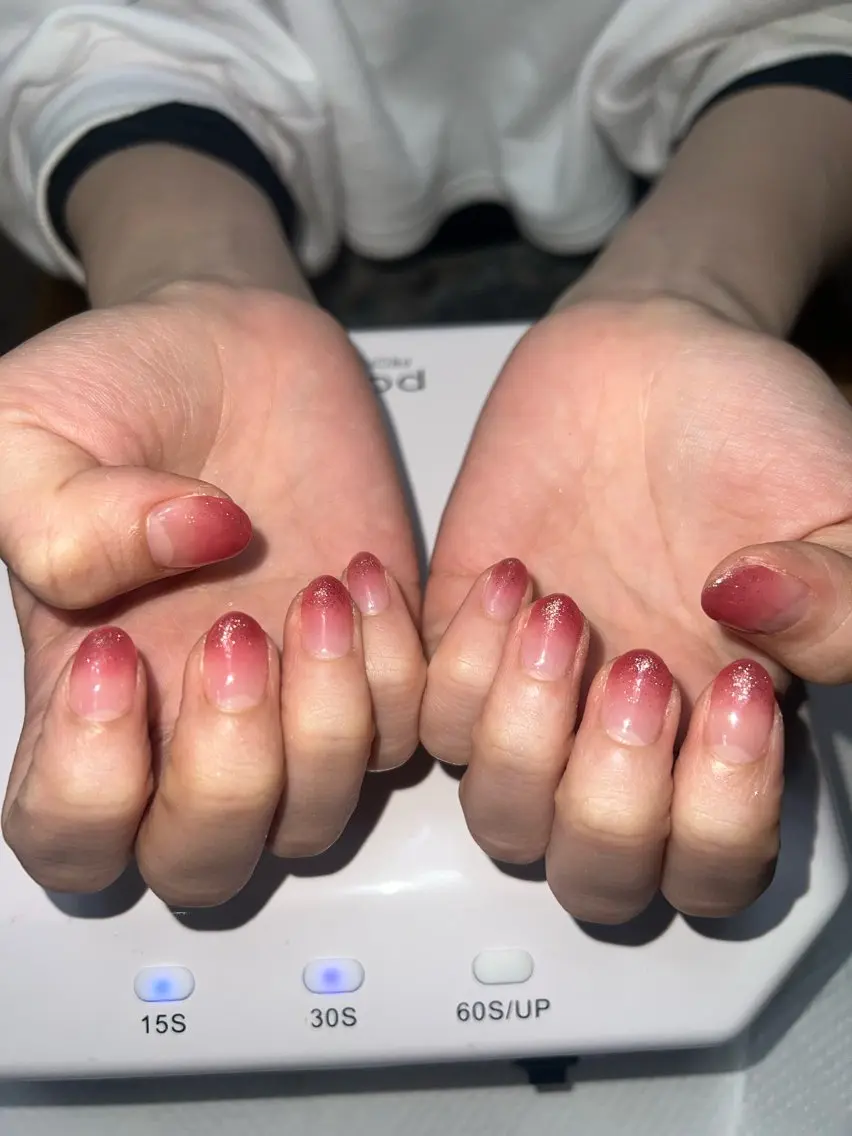 🎀ིྀハンドジェルネイル グラデーション クリアベース(オフなし)の写真