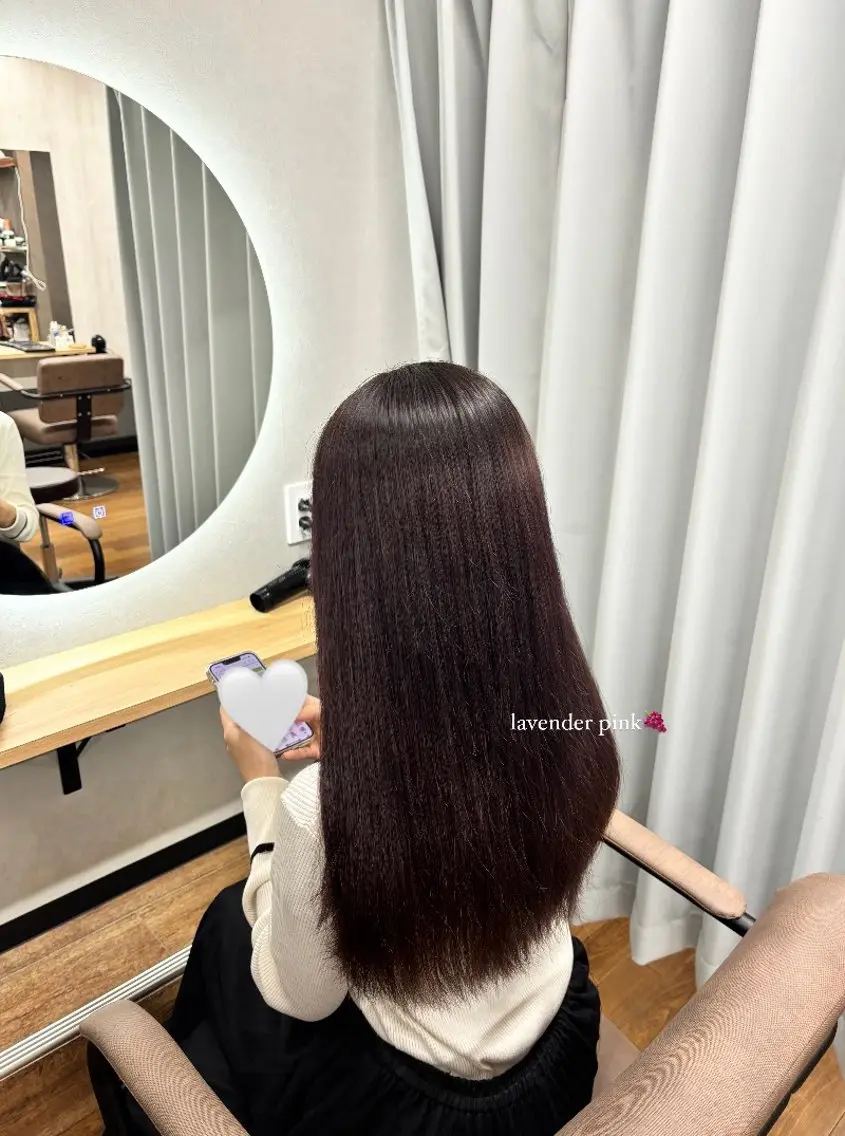 ロング カラー ブリーチ ラベンダーカラー ラベンダーピンク ピンクカラー カット ヘアカラー トリートメント 🩵 honoka🩵のヘアスタイル