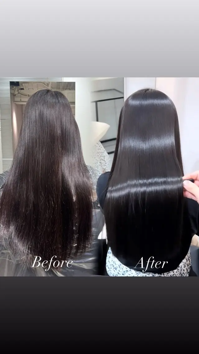 ロング 縮毛矯正 最高峰髪質改善💎 大阪No.1の艶のヘアスタイル