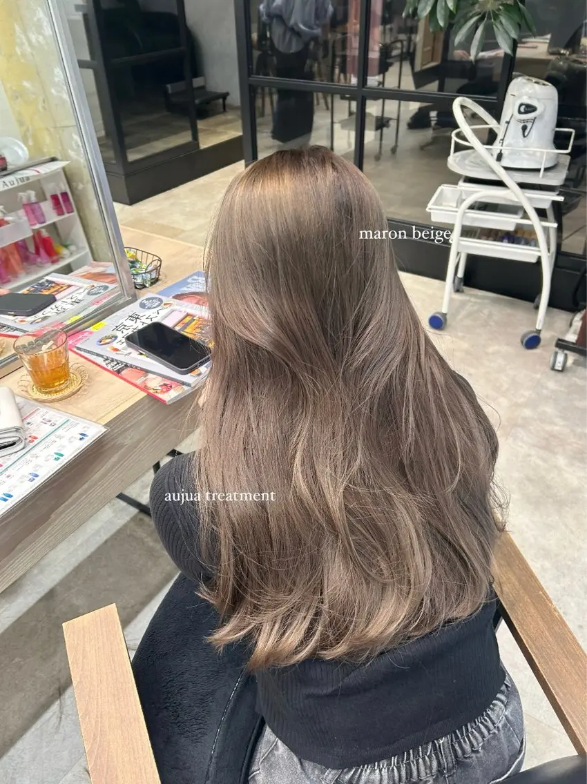 ロング rio￤ブラウン￤暗 髪￤縮毛矯正🌙のヘアスタイル