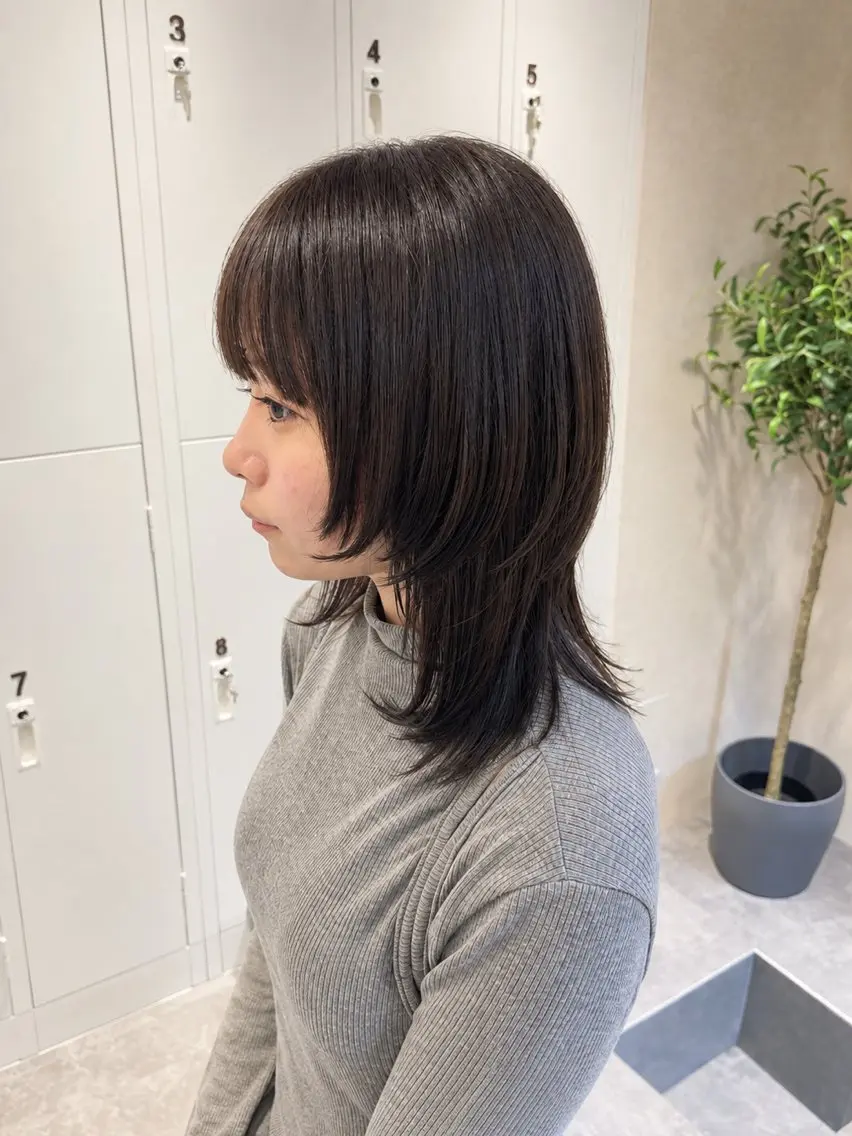 ミディアム カラー カット ヘアカラー トリートメント 🪞まとまるボブ× 縮毛矯正/敬土🪞のヘアスタイル
