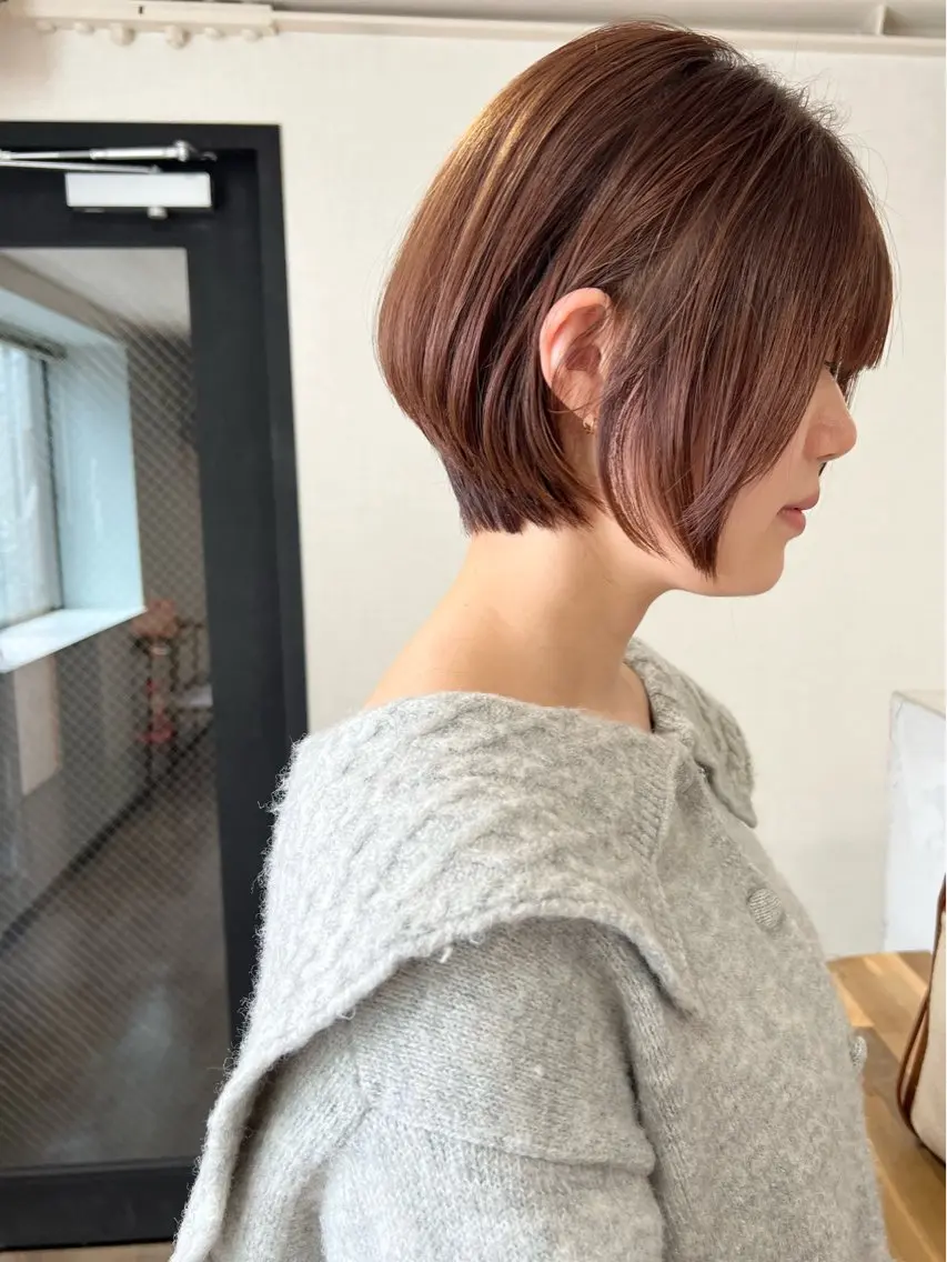 ショート カラー ショートボブ ボブ ショートヘア カット ヘアカラー トリートメント 🌱小顔魅せショート 髪質改善カラー/泉綺のヘアスタイル