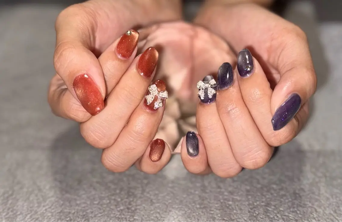 ネイル フラッシュネイル フラッシュマグ キラキラネイル マグネットネイル ハンドネイル nail salon LUANAのネイルデザイン