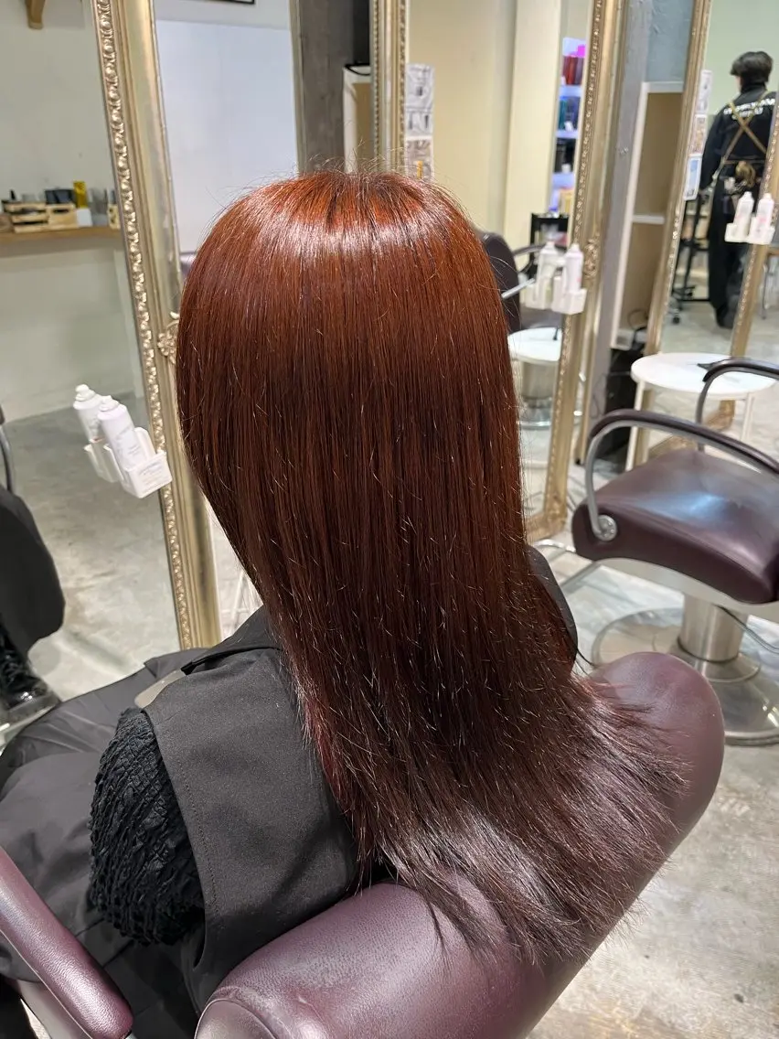 ロング カラー ヘアカラー トリートメント フェザーパーマ🌙 毛流れ yuzukiのヘアスタイル