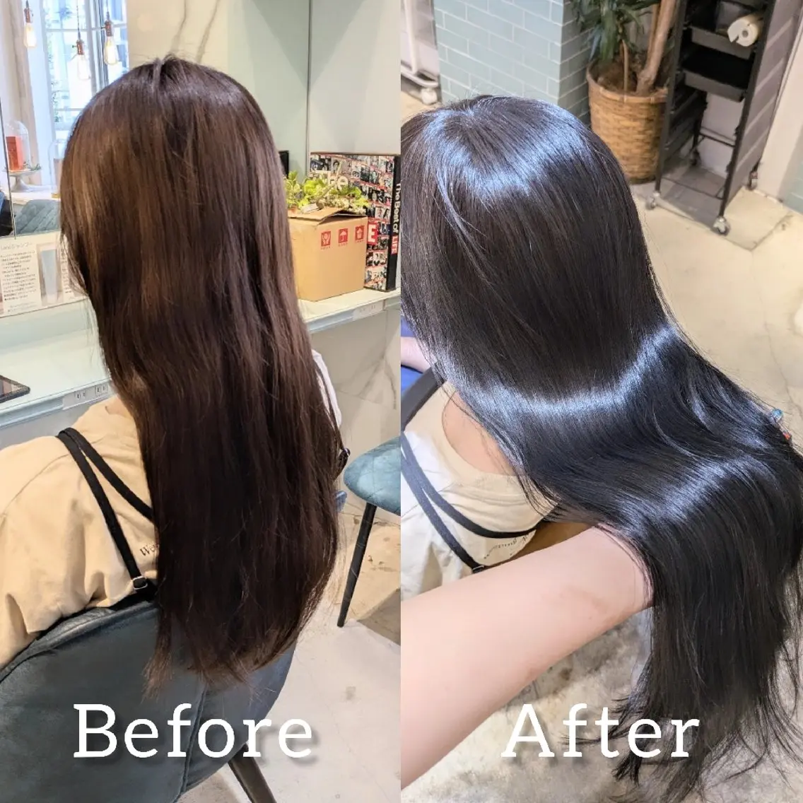 ロング カット ヘアカラー トリートメント 縮毛矯正/レイヤー 💎やまもとちひろのヘアスタイル
