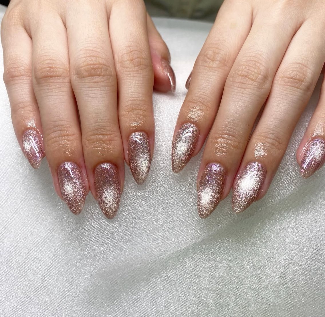 ネイル マグネットネイル ハンドネイル Bianca🩶 TAMIYAのネイルデザイン