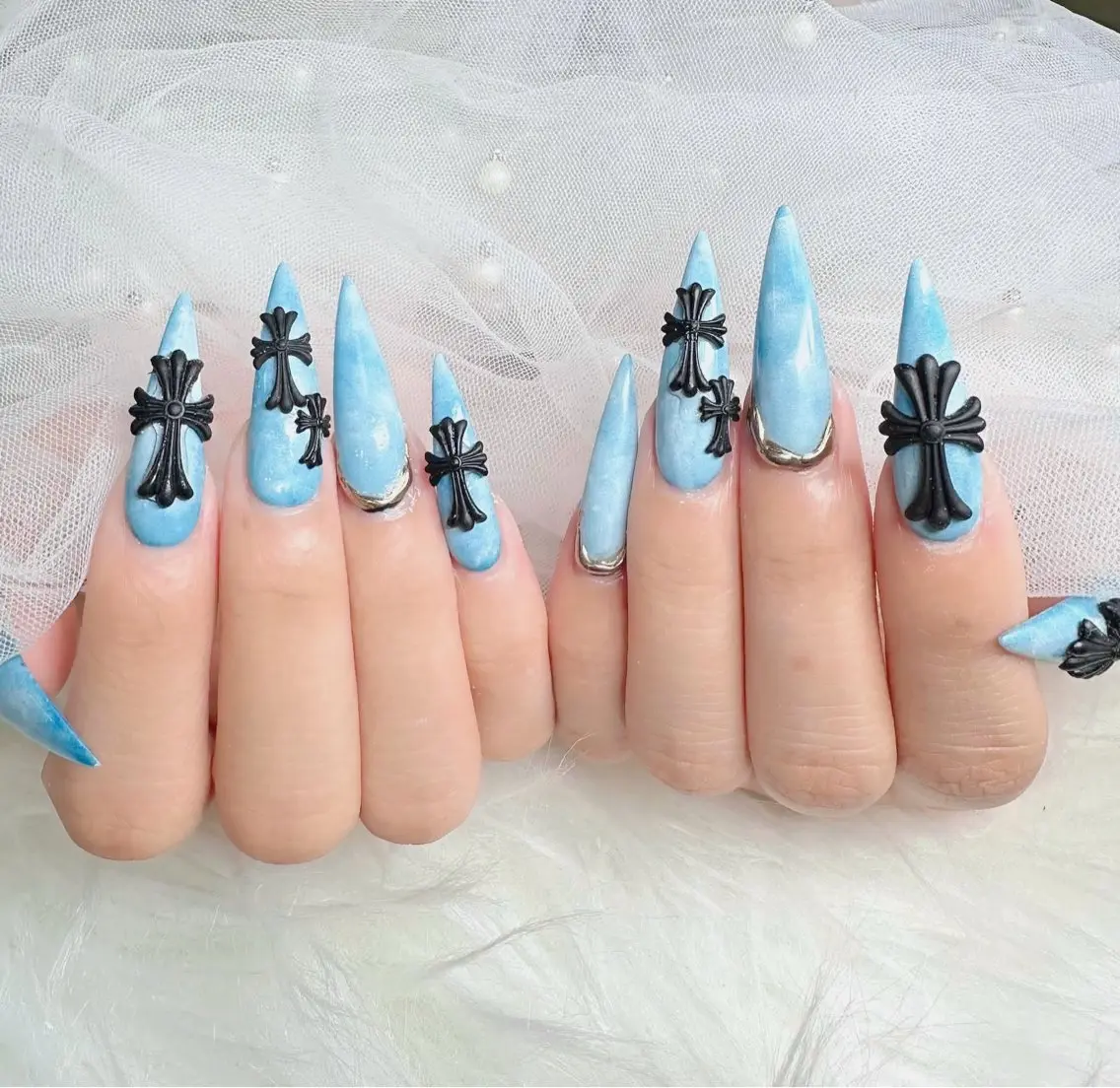 ネイル フットネイル フレンチネイル グラデーション 韓国ネイル ロングネイル ハンドネイル Hani Nail Salonのネイルデザイン