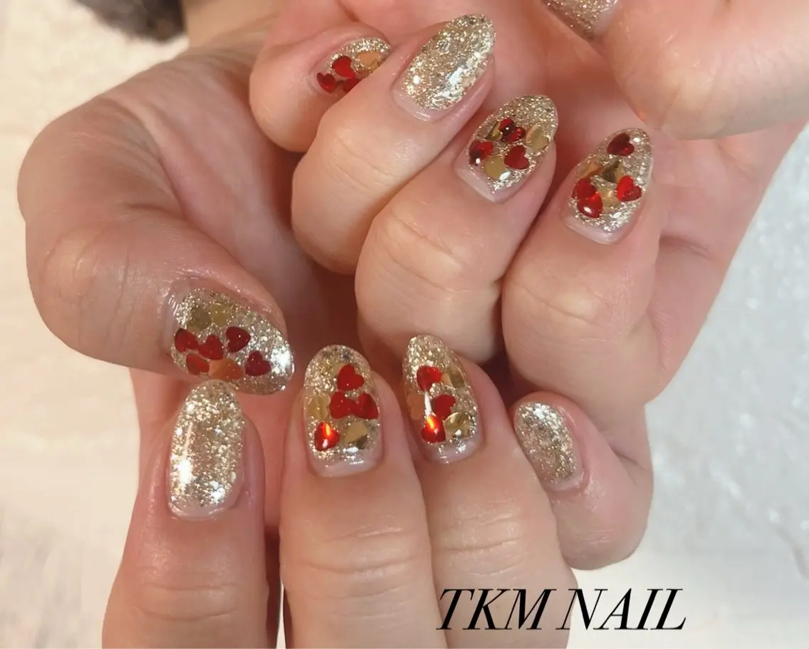 ネイル ハート シンプルネイル ______ TKM  NAILのネイルデザイン