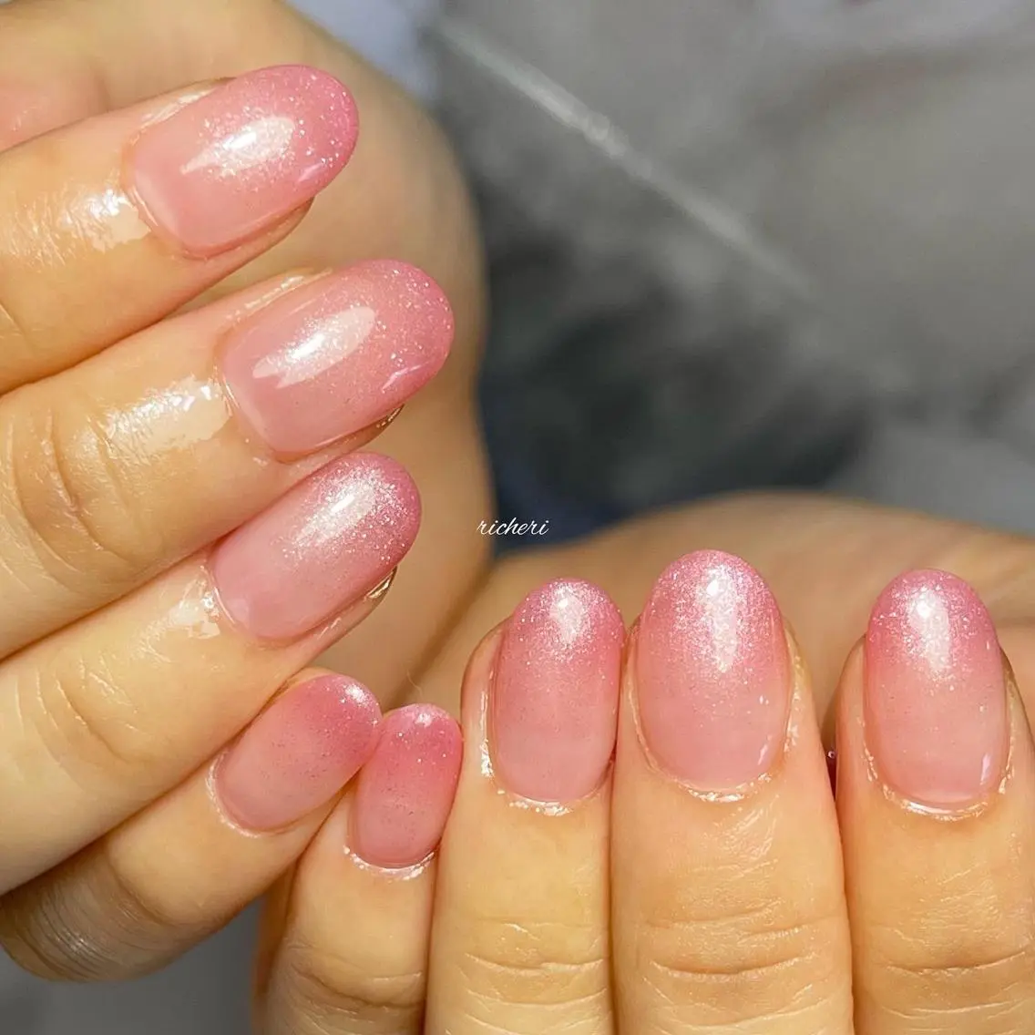 ミディアム ネイル 韓国風ヘア アートネイル フットネイル フレンチネイル ジェルネイル richeri beautyのその他イメージ