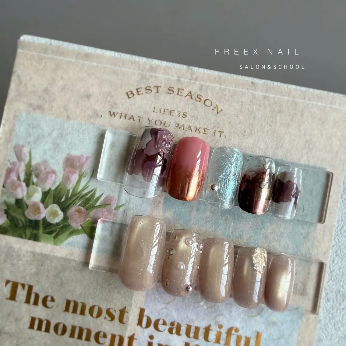 ネイル 春ネイル ハンドネイル ハンドケア freex nail /ニュアンス/個性派のネイルデザイン