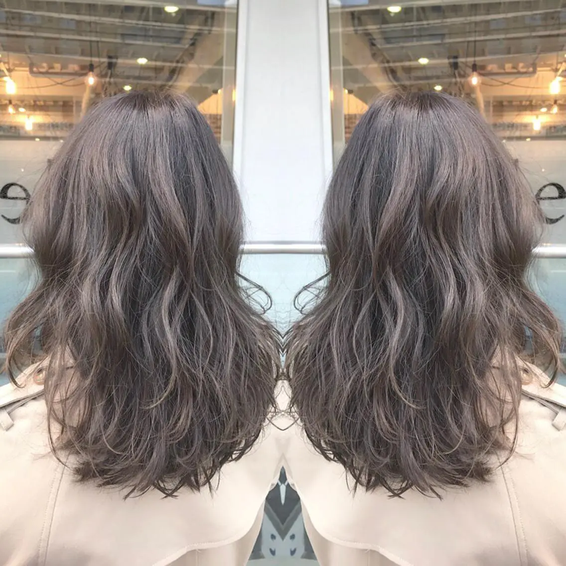 セミロング カラー ハイライトカラー イルミナカラー ハイライト 青木 茂樹⭐️ 透明感カラーのヘアスタイル