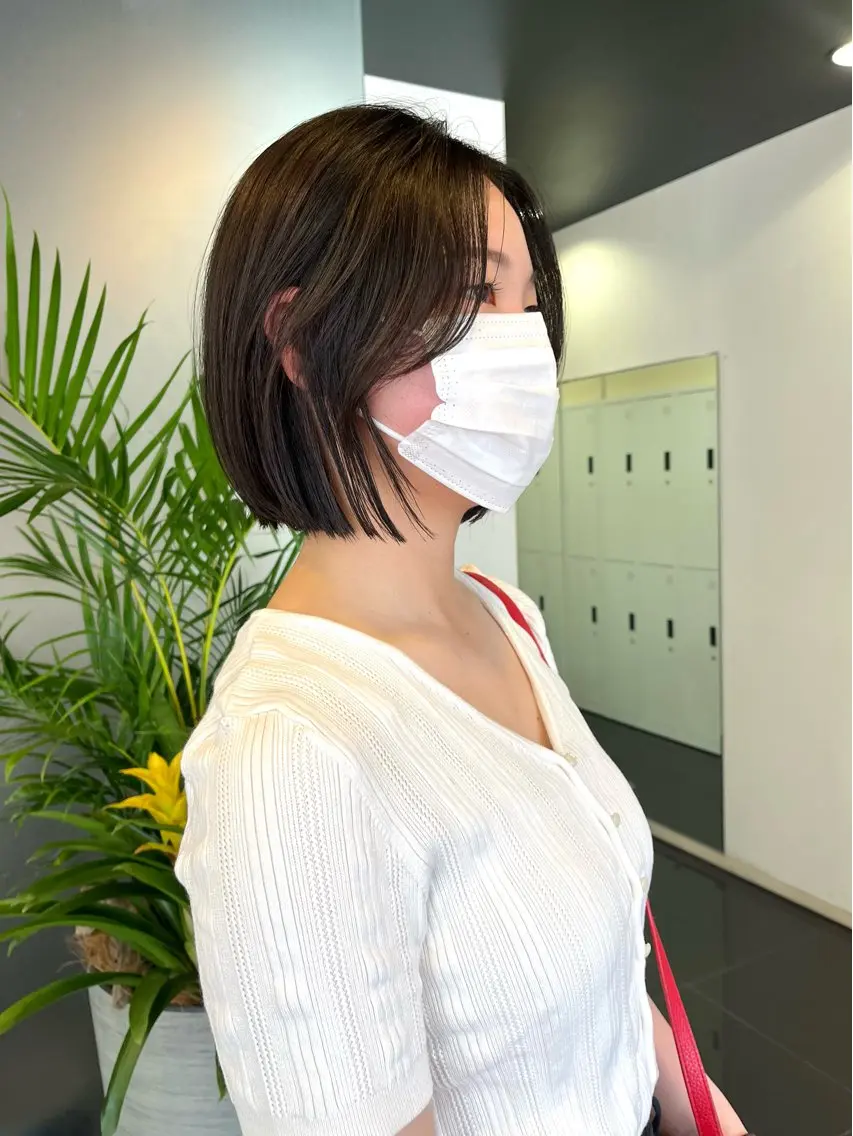 ミディアム ボブ 髪質改善・ボブ・ ショート 丸毛一輝のヘアスタイル