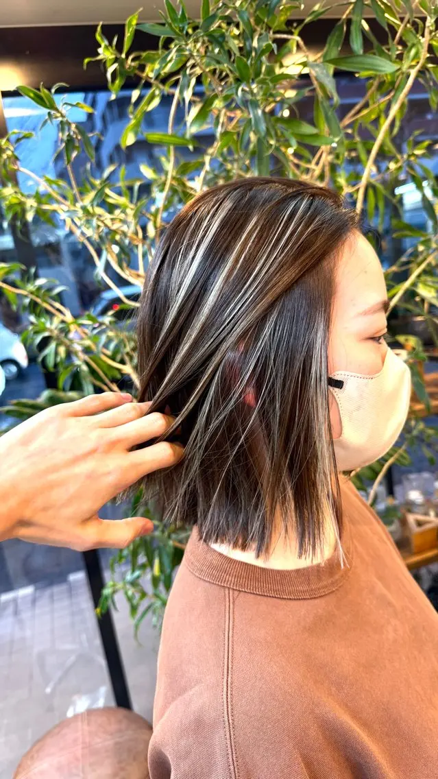 ショート ボブ ハイライト トリートメント ヘアカラー トリートメント 🌈ハイライト特化 🌈 🐶ノザワ🐶のヘアスタイル