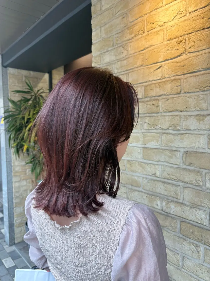ミディアム カラー レイヤーカット カット ヘアカラー トリートメント 杉山 憂人のヘアスタイル