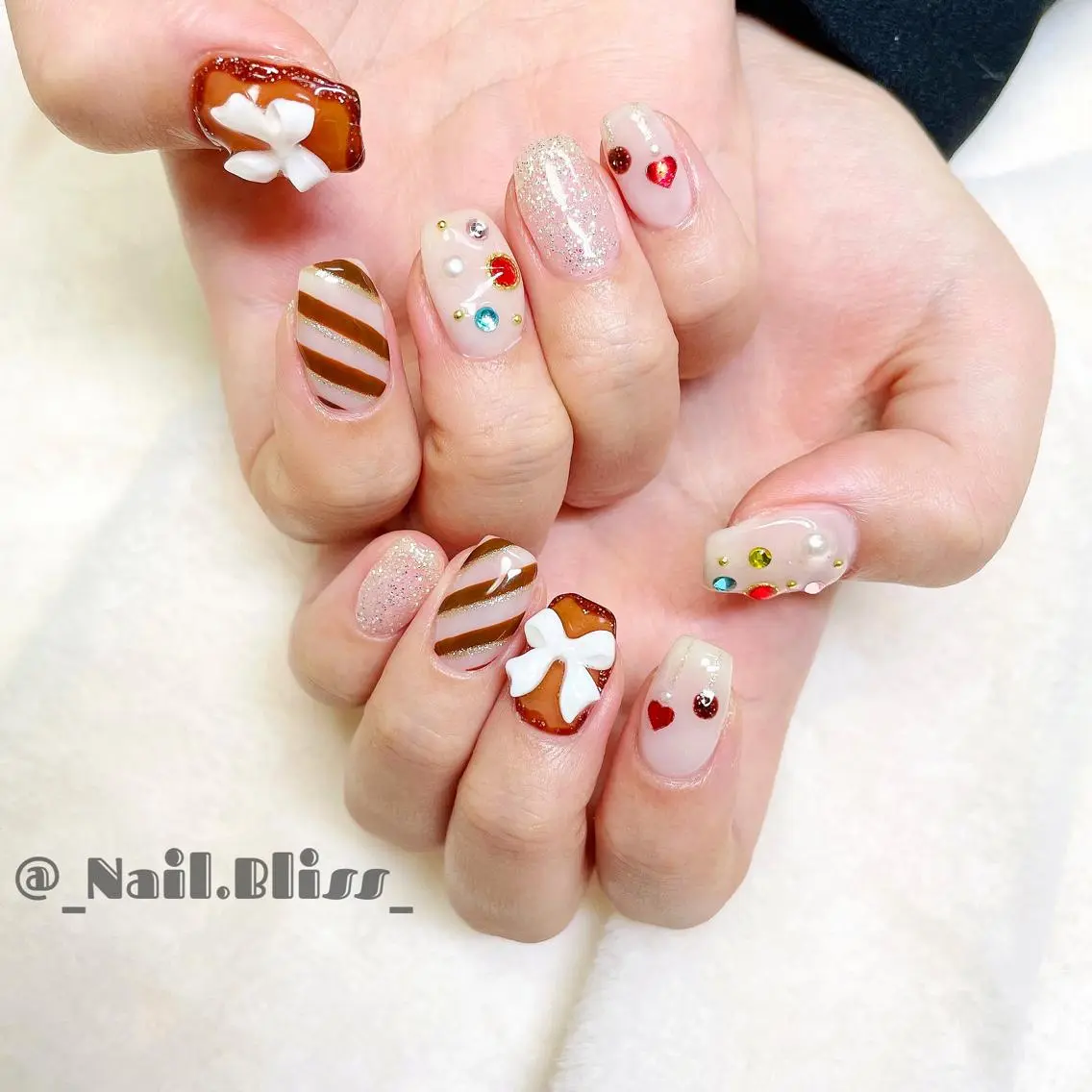 ネイル 冬ネイル クリスマス ハンドネイル NAIL BLISSのネイルデザイン