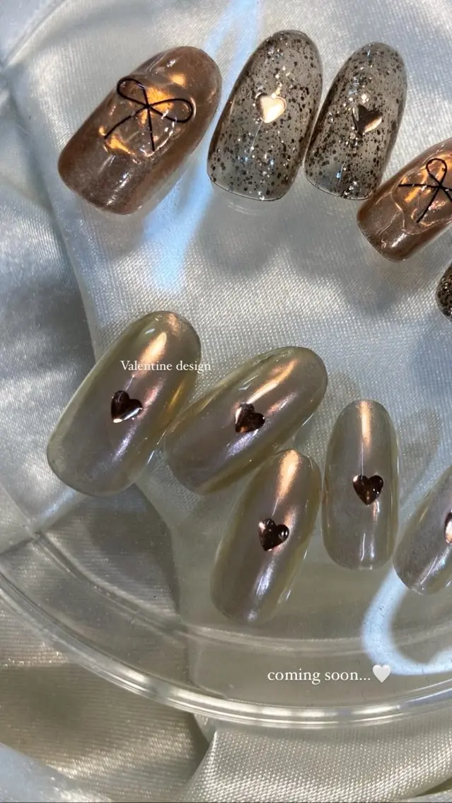 ネイル ハート バレンタイン ハンドネイル atelier es.のネイルデザイン