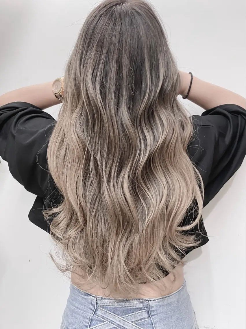 ロング カラー ヘアアレンジ バレイヤージュ ブリーチ 透明感カラー ダブルカラー ハイライトカラー バレイヤージュ 藤沢 髪質改善 竹内ケンゴのヘアスタイル