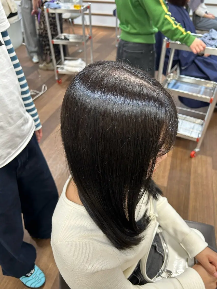 カラー ダークグレー ラン 髪質改善/甲子園口のヘアスタイル