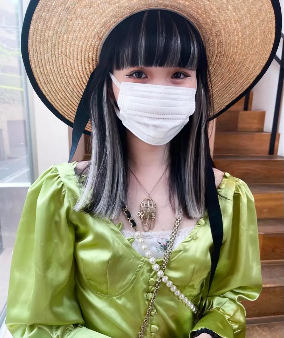 セミロング カラー エクステ 似合わせヘア 💐たかさきかなこのヘアスタイル