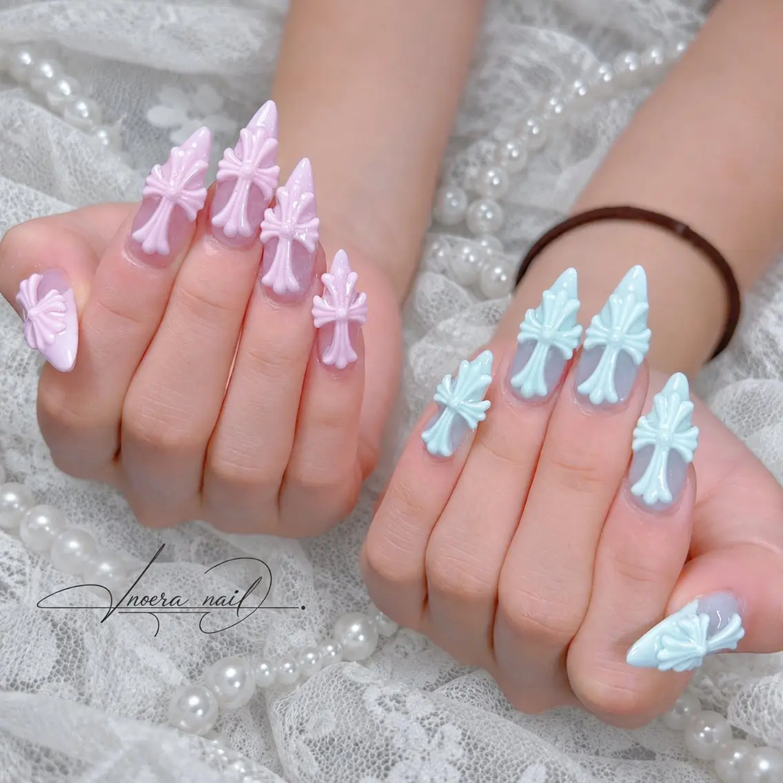 ネイル チークネイル 長さ出し キラキラネイル 韓国ネイル マグネットネイル ハンドネイル ハンドケア NOERA NAIL チップ長さ出し大塚店のネイルデザイン